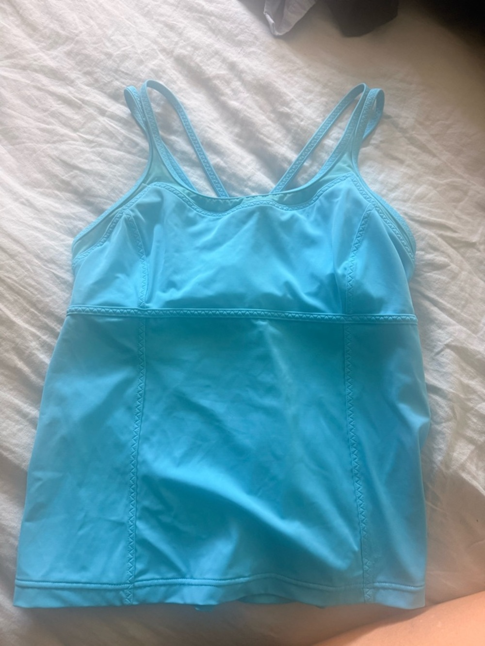 Lands' End Light Blue Double-Strap Tankini Top
